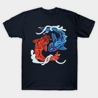 Japanese Koi Blue and Red T-Shirt